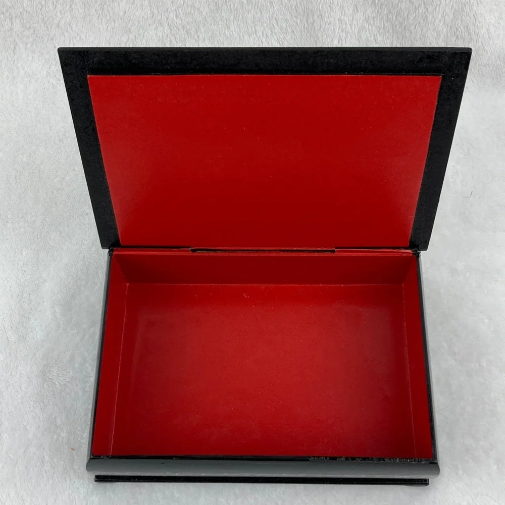 Boyarinoff Russian Lacquer Winter Scene Decorative Tea Box 7” Empty